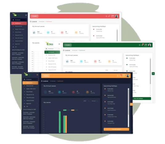 leave application theme customize skin
